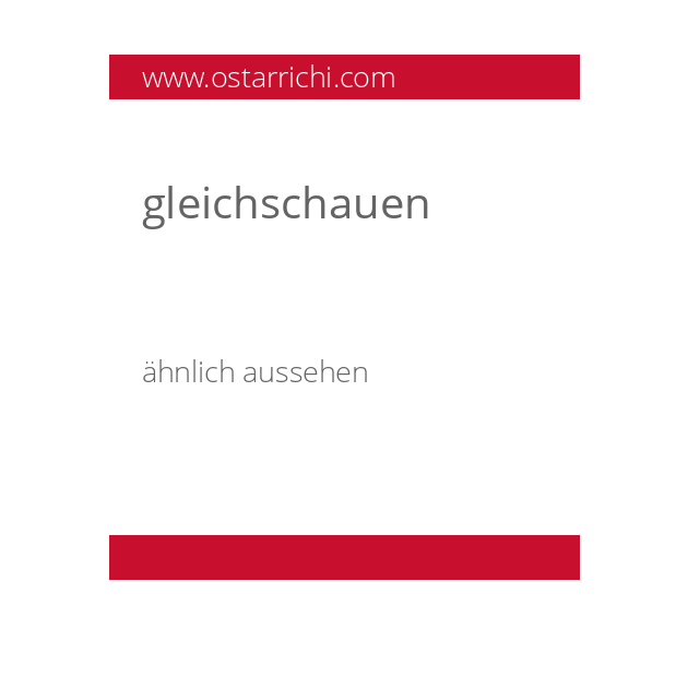 gleichschauen
