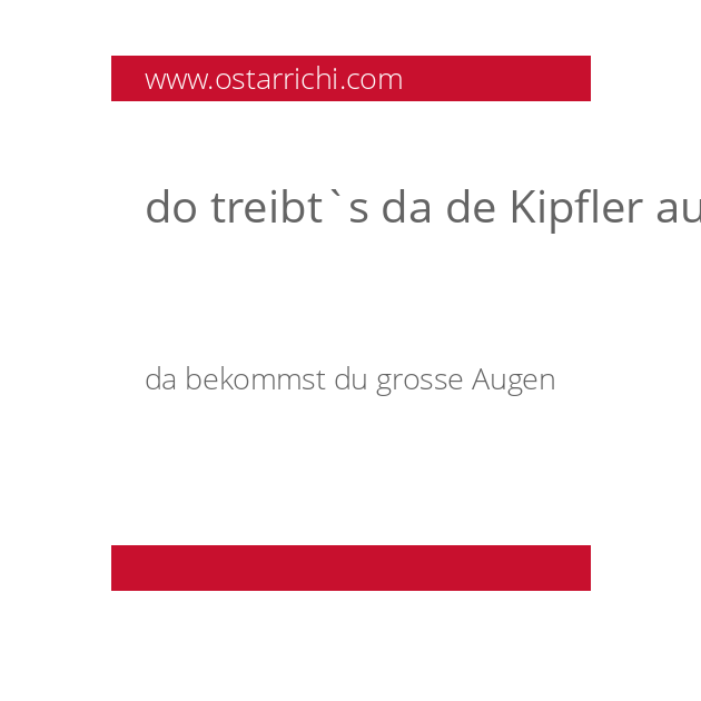 do treibt`s da de Kipfler ausse