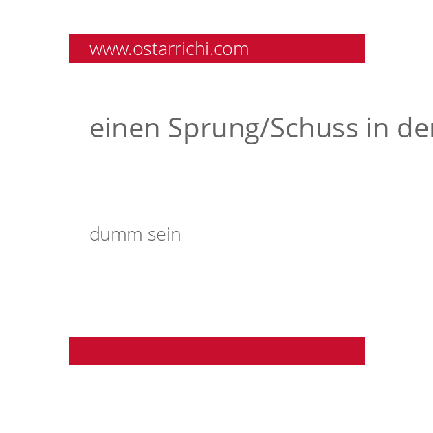 einen Sprung/Schuss in der Marille haben