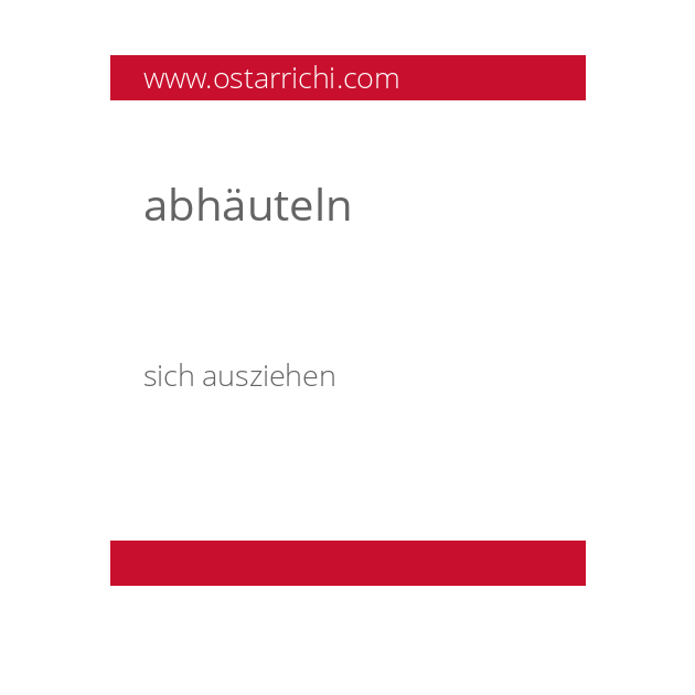 abhäuteln