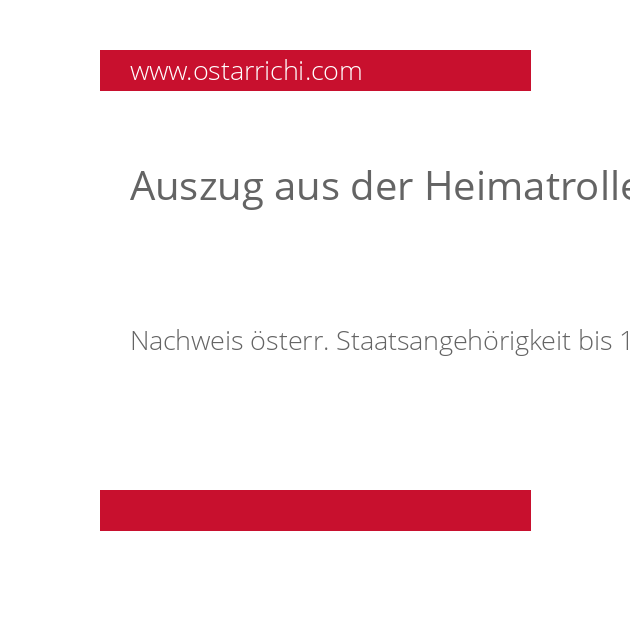 Auszug aus der Heimatrolle