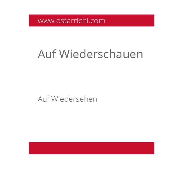 Auf Wiederschauen