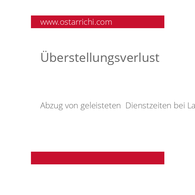 Überstellungsverlust