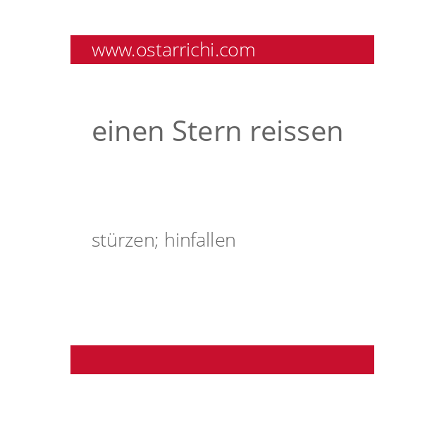 einen Stern reissen
