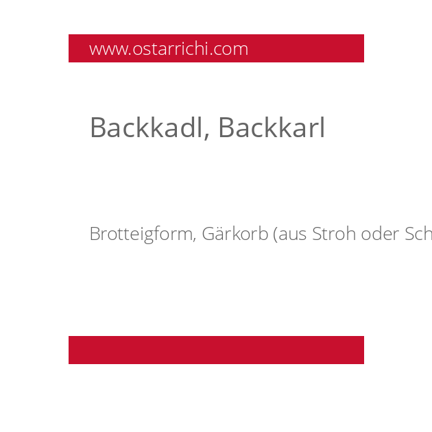Backkadl, Backkarl