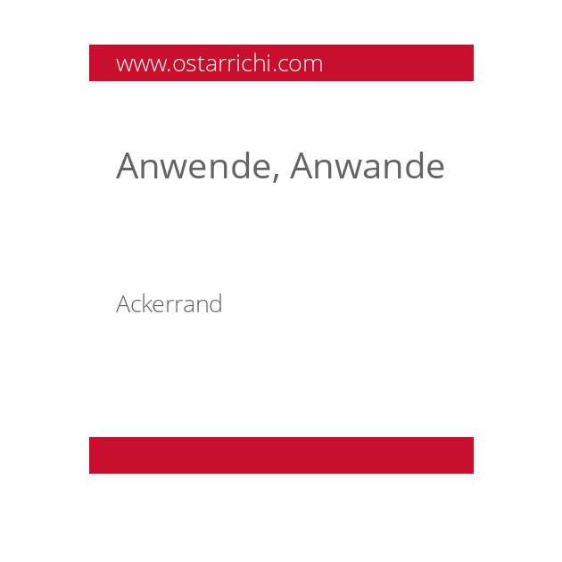 Anwende, Anwande