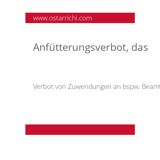 Anfütterungsverbot, das