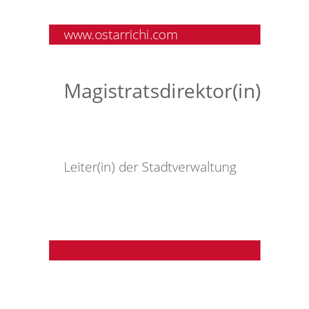 Magistratsdirektor(in)