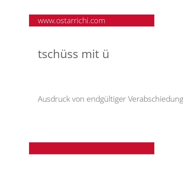 tschüss mit ü
