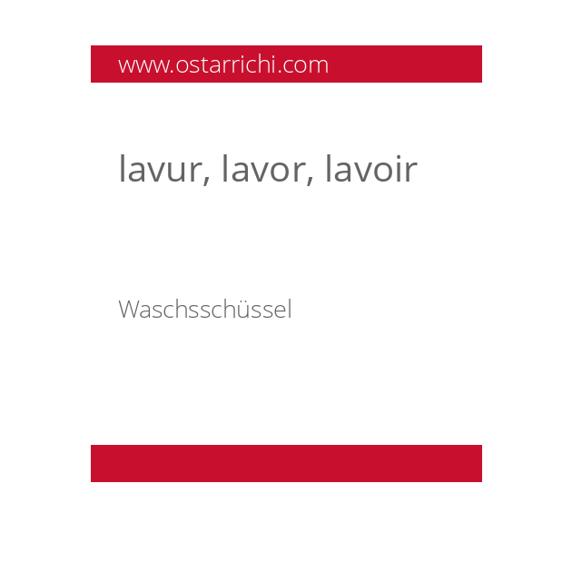 lavur, lavor, lavoir