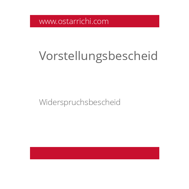 Vorstellungsbescheid