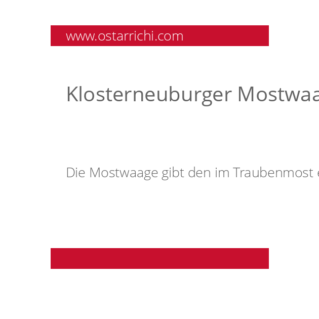 Klosterneuburger Mostwaage (KMW)