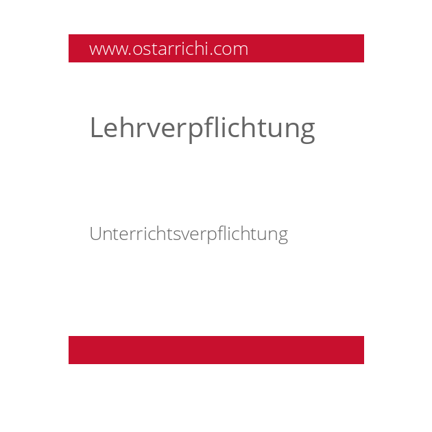 Lehrverpflichtung