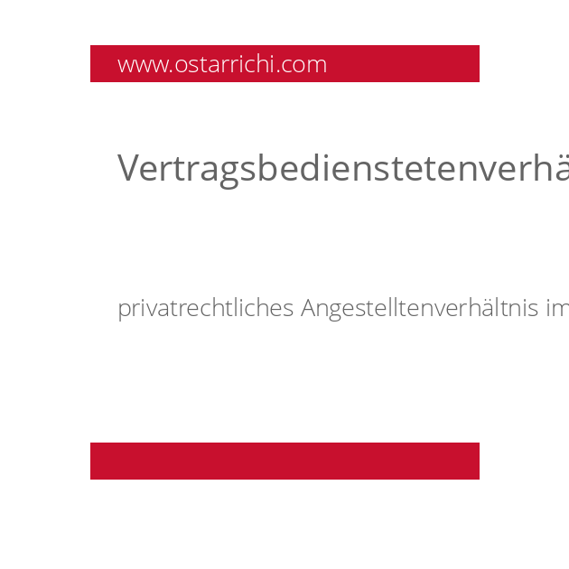 Vertragsbedienstetenverhältnis