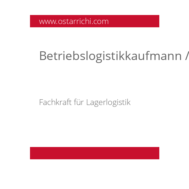 Betriebslogistikkaufmann /-frau