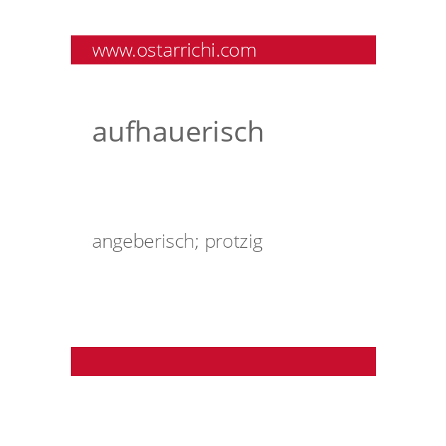 aufhauerisch