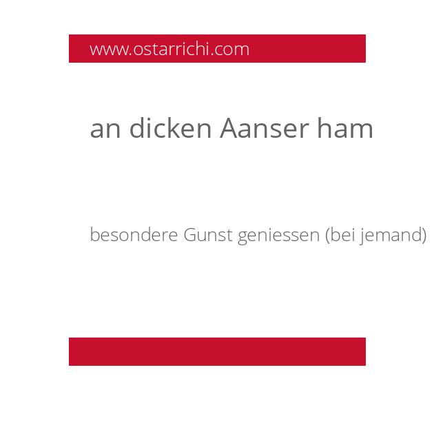 an dicken Aanser ham