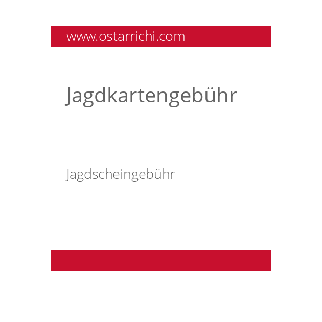 Jagdkartengebühr