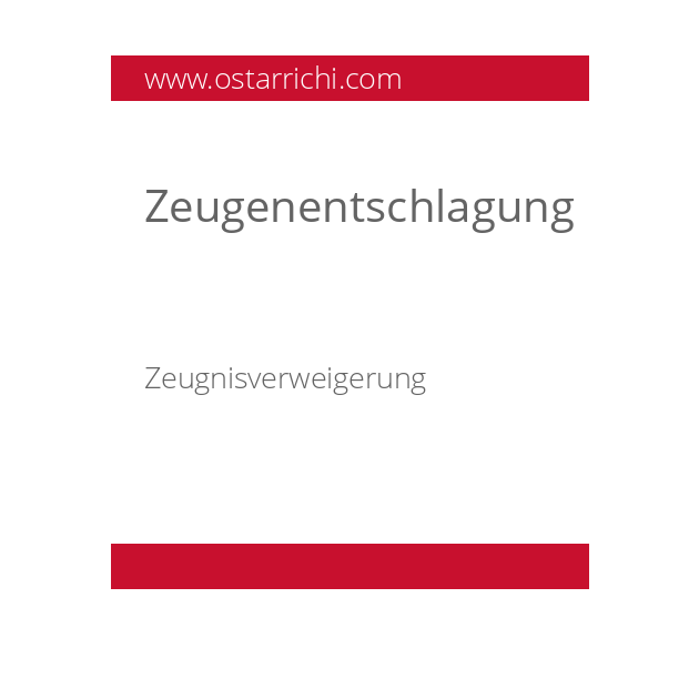 Zeugenentschlagung