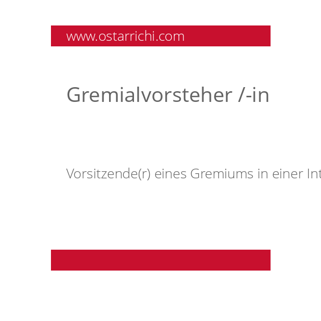 Gremialvorsteher /-in