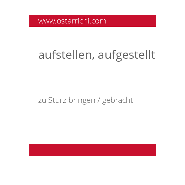 aufstellen, aufgestellt