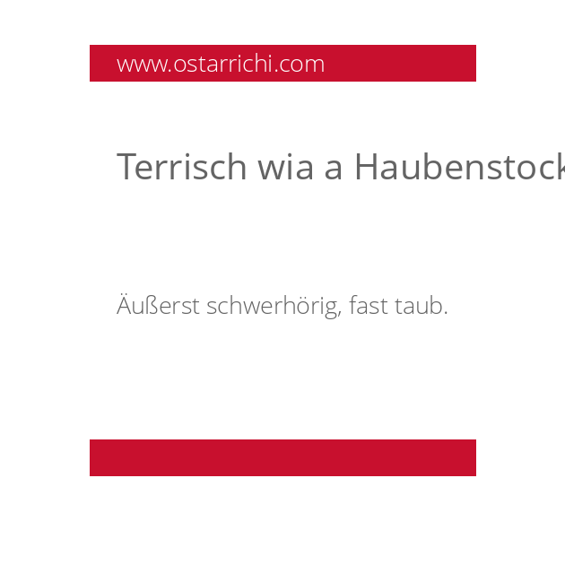Terrisch wia a Haubenstock