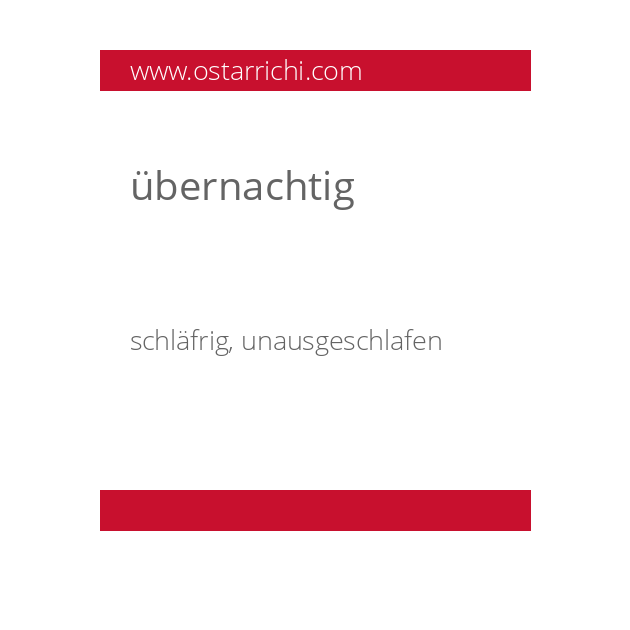 übernachtig