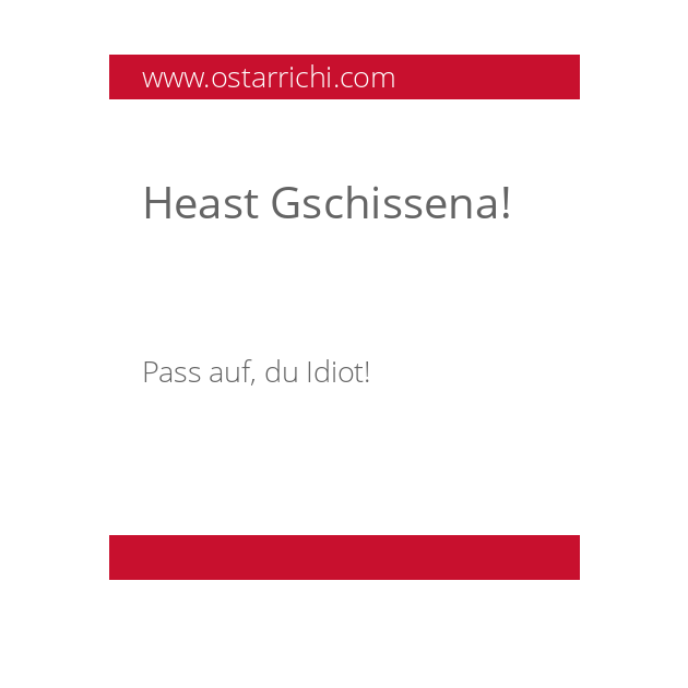 Heast Gschissena!