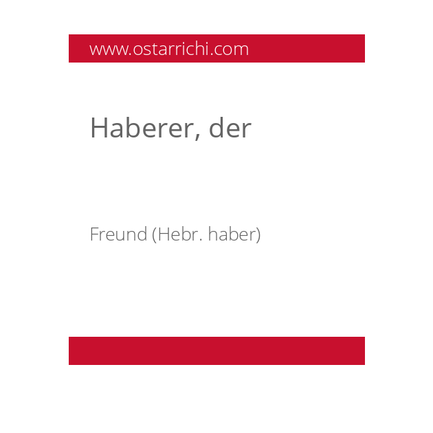 Haberer, der