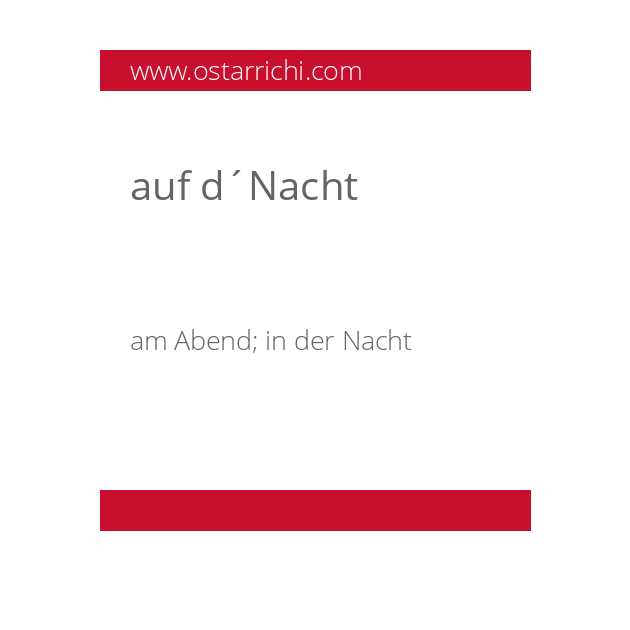 auf d´Nacht